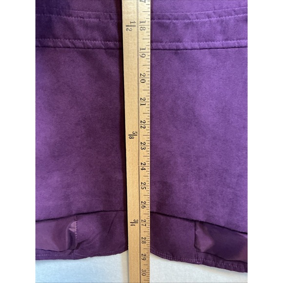 Alfred Dunner Woman Purple Faux Suede Ruffle Collar Blazer Jacket Plus Size 20W - Picture 4 of 6